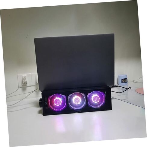 مجموعة واحدة من حامل تبريد الكمبيوتر المحمول RGB مع تصميم مريح للارتفاع للألعاب والوسائط المتعددة، واستخدام مراوح التبريد السريع المتوافقة مع جميع أجهزة الكمبيوتر المحمول in Kuwait