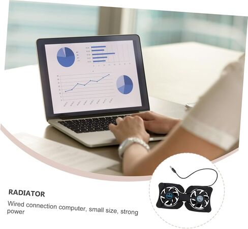 Portable Foldable Laptop Cooler with Dual Fans USB Cooling Mat for Notebooks Energy Saving Design Non Slip Protection Compatible with Laptops Black in Saudi Arabia