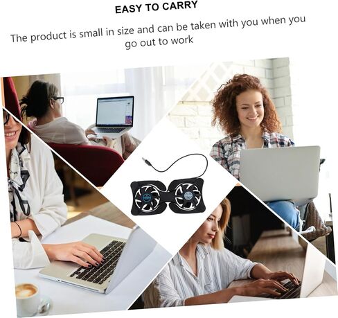 Portable Foldable Laptop Cooler with Dual Fans USB Cooling Mat for Notebooks Energy Saving Design Non Slip Protection Compatible with Laptops Black in Saudi Arabia