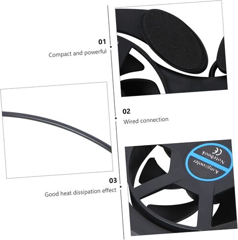 Portable Foldable Laptop Cooler with Dual Fans USB Cooling Mat for Notebooks Energy Saving Design Non Slip Protection Compatible with Laptops Black in Saudi Arabia
