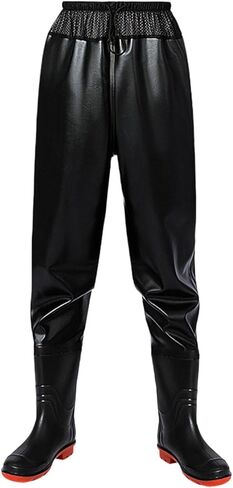 Fishing Waders for Men Women, Breathable Waist Wader Pants Waders with Boots, Waterproof Bootfoot Waders Black in Saudi Arabia