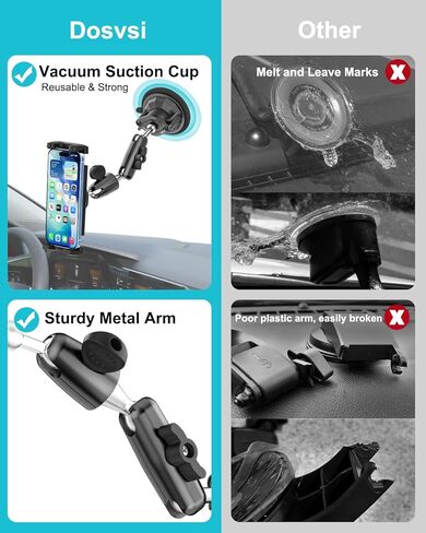 حامل هاتف طيار، [كوب شفط فائق] حامل للهاتف الخلوي على الزجاج الأمامي للطائرات، حامل نافذة طائرة بذراع معدني 360 درجة لهاتف iPhone 17 16 15 14 Pro Max، Galaxy S A Z Fold، جهاز 4-13 بوصة in Kuwait