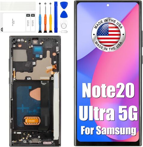 استبدال مجموعة شاشة عرض LCD A-MIND لهاتف Samsung Galaxy Note 20 Ultra 5G لجهاز Samsung Note 20 Ultra 4G LCD تعمل باللمس مع إطار + مجموعة أدوات N985U N986U in Kuwait