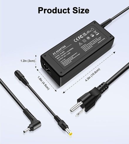 65W AC 19V 3.42A Charger for Acer Aspire 1 3 5 A514-54 A515-45 A515-46 A515-54 A515-55 A515-56 A315-24P A315-58 A315-59 A315-23 Chromebook C738T C740 N15Q8 N15Q9 N16P1 N20C5 Adapter in Saudi Arabia