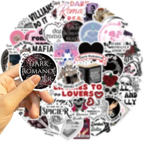 50Pcs Dark Romance Book Stickers for Kindle, Romance Bookish Sticker Pack for Readers Adult Book Lovers Vinyl Decals for Laptop Phone Skateboard Ebook Reader Water Bottle,Guitar,Girls(Dark Romance) in Saudi Arabia