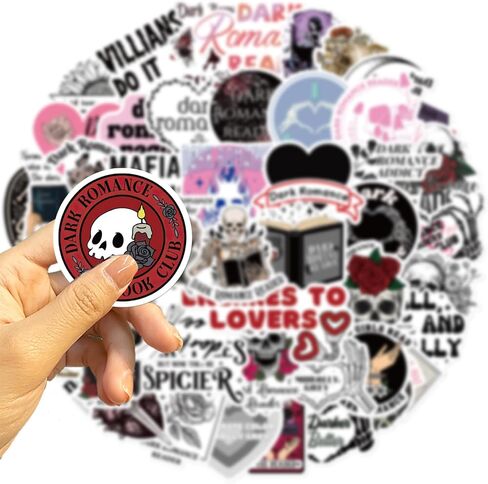 50Pcs Dark Romance Book Stickers for Kindle, Romance Bookish Sticker Pack for Readers Adult Book Lovers Vinyl Decals for Laptop Phone Skateboard Ebook Reader Water Bottle,Guitar,Girls(Dark Romance) in Saudi Arabia