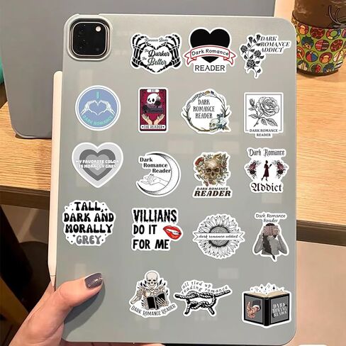 50Pcs Dark Romance Book Stickers for Kindle, Romance Bookish Sticker Pack for Readers Adult Book Lovers Vinyl Decals for Laptop Phone Skateboard Ebook Reader Water Bottle,Guitar,Girls(Dark Romance) in Saudi Arabia