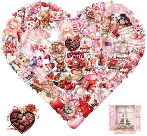 100 Pieces Cartoon Love Aesthetic Stickers for Laptop,Cute Red and Pink Love Deals Waterproof Self-Adhesive Transparent PET Stickers Supplies Journal Deals for Lover Girl Women Card Making Letters DIY in Saudi Arabia