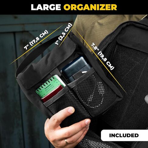 حقيبة ظهر M-Tac 10L التكتيكية - حقيبة كروس طبية بحمالة EMS EDC مع لوحة حلقة للحمل المخفي - حقيبة ظهر للسفر وصيد الأسماك والمشي لمسافات طويلة (أسود) in Kuwait