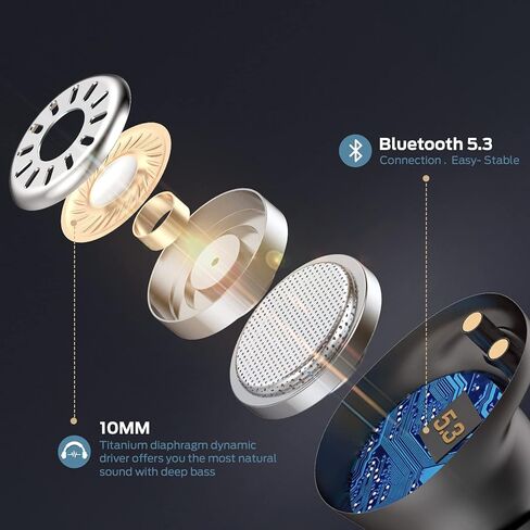 Monster Achieve 300 AirLinks Wireless Earbuds, Bluetooth 5.3 in-Ear Headphones with Charging Case, Stereo Headphones, 32H Playtime Touch Control, Built-in Mic, Clear Call, Black in Saudi Arabia