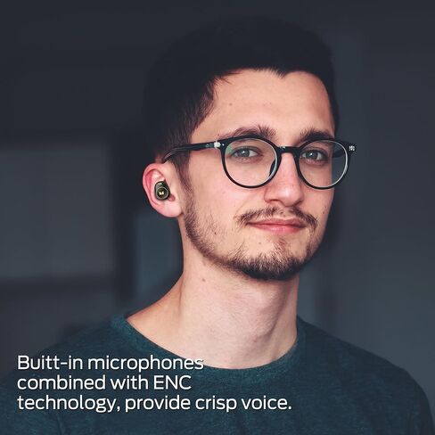 Monster Achieve 300 AirLinks Wireless Earbuds, Bluetooth 5.3 in-Ear Headphones with Charging Case, Stereo Headphones, 32H Playtime Touch Control, Built-in Mic, Clear Call, Black in Saudi Arabia