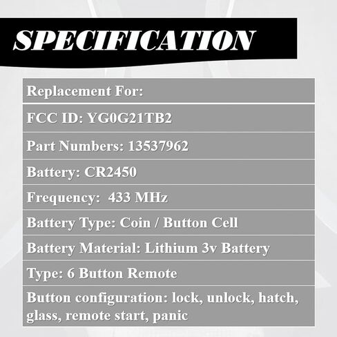 استبدال MechanMagic Key Fob يناسب شيفروليه سوبربان تاهو GMC 2021 2022 2023 2024 يوكون XL 2021-2023 Prox التحكم عن بعد الذكي بدون مفتاح YG0G21TB2 13537962 433 ميجا هرتز in Saudi Arabia