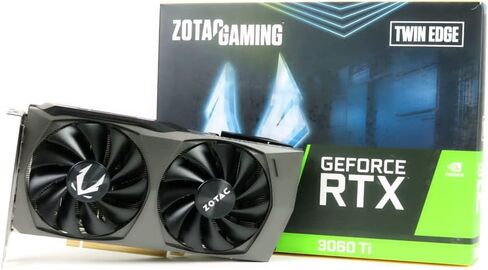 ZOTAC Gaming GeForce RTX 3060 Ti Twin Edge 8GB GDDR6 256-bit 14 Gbps PCIE 4.0 بطاقة رسومات الألعاب، IceStorm 2.0 تبريد متقدم، تحكم نشط في المروحة، ZT-A30610E-10M (متجدد) in Kuwait