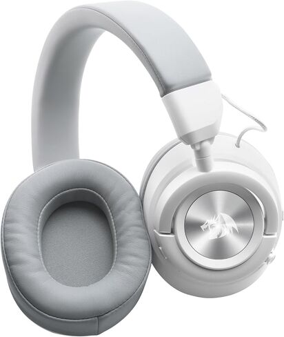 Redragon H889 Wireless Gaming Headset, 4 Connection Modes 2.4G/BT/3.5mm/USB, 53mm Drivers, Spatial Audio, 7.1 Surround Sound, Detachable Mic, Compatible with PC/PS5/PS4/NS/Xbox One/Phone, White in Saudi Arabia