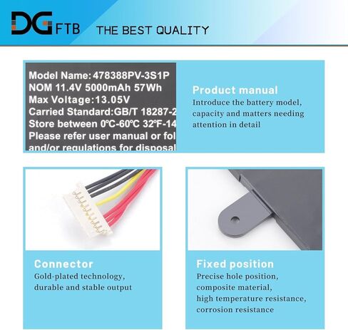 استبدال بطارية الكمبيوتر المحمول DGFTB U478388PV-3S1P U478388PV للبوابة Gwtn156-12Bl GWTN156-12BK GWTN156-12BL GWTN156-12RD GWTN156-12GR Series 3ICP5/83/88 11.4V 57Wh/5000mAh in Kuwait