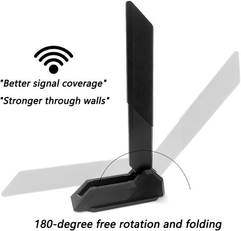 WiFi 7 Antenna for ASUS ROG Crosshair X870E/STRIX B850 B860 X870 Z790 Z890/Maximus Z890 Z790 WLAN Amplificatori WiFi 7 Scheda Gaming Tri-Band 12dBi Bluetooth 5.4, Base Magnetica (Black) in Saudi Arabia