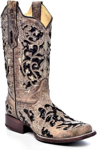 Corral A3648 Floral Preted Glitter Plitter و Square Square Toe Boots in Kuwait