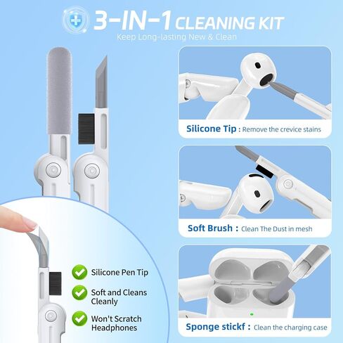 حافظة AirPods 4 مع قفل آمن، حافظات شفافة مضادة للأصفر لأجهزة Apple AirPods الجيل الرابع 2024، غطاء ناعم من مادة TPU مع مجموعة تنظيف (شفاف) in Kuwait