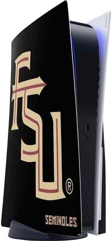 ملصق Skinit المخصص للألعاب متوافق مع وحدة تحكم PS5 - تصميم شعار سيمينول لولاية فلوريدا FSU مرخص رسميًا in Kuwait