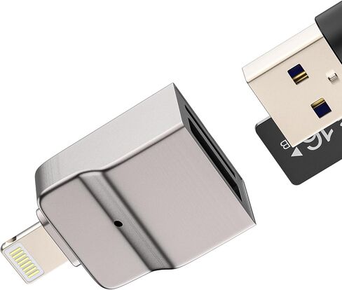 Lightning to USB Adapter for iPhone 14 13 Pro Max for Apple for iPad (2in1) Card Reader Cable Digital Camera Flash Drive Female OTG Micro SD Lighting Male Transfer Phone Adaptador Cord Connection in Saudi Arabia