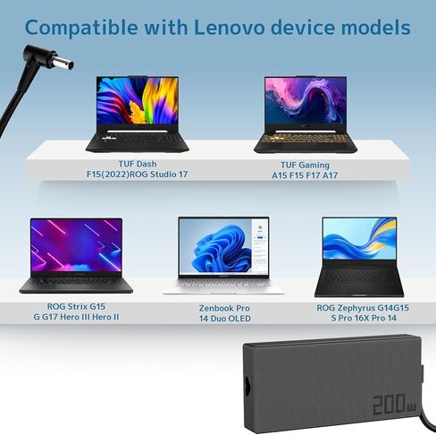 شاحن كمبيوتر محمول 200 واط متوافق مع ASUS ROG Strix G15 G513 G17 G713 G733 Hero III G731GW G731GV Zephyrus G15 GA503 Gaming Zenbook Pro ADP-200JB D محول الطاقة in Kuwait