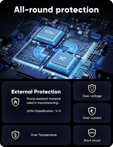 شاحن سطحي، 127 واط 15 فولت 8 أمبير، شاحن Microsoft Surface لجهاز Surface Book 1/2/3، وSurface Laptop Studio، وSurface Pro 3/4/5/6/7/7+/8/9/10/11/12، وSurface Laptop 1/2/3/4/5/6/7، وSurface Go، وSurface LaptopGo in Kuwait