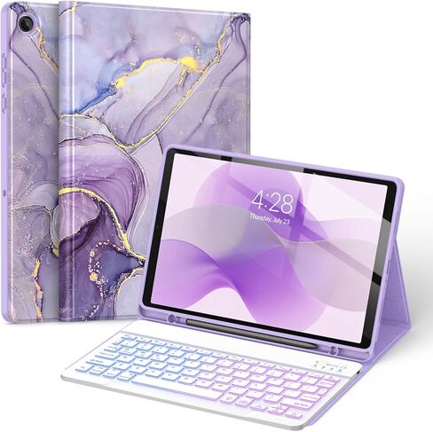 حافظة لوحة المفاتيح Soke لجهاز Samsung Galaxy Tab A11 Plus 11 بوصة 2025، لوحة مفاتيح لاسلكية قابلة للفصل بإضاءة خلفية 7 ألوان، غطاء فوليو نحيف مع حامل قلم S لجهاز Galaxy Tab A11+ Tablet، خشب الأبنوس in Saudi Arabia