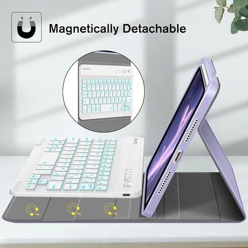 حزمة Fintie: حافظة لوحة مفاتيح Fintie لجهاز iPad Mini (A17 Pro) 2024 / iPad Mini 6، غطاء خلفي ناعم من مادة TPU مع لوحة مفاتيح بلوتوث بإضاءة خلفية قابلة للفصل مغناطيسيًا + [عبوتان] واقي شاشة من الزجاج المقوى in Kuwait