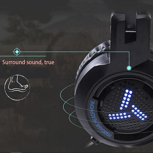 Head Set E-Sports Gaming - سماعة ألعاب خفيفة للغاية، إطار ألومنيوم خفيف الوزن - ميكروفون قلبي قابل للانحناء - للكمبيوتر الشخصي، PS4، PS5، الهاتف المحمول - أسود in Saudi Arabia