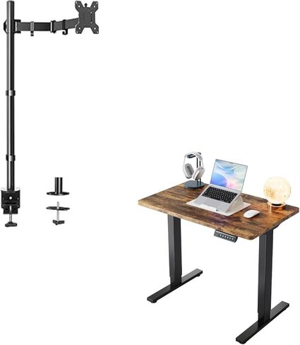 HUANUO Single Monitor Arm and HUANUO 32" Small Electric Standing Desk in Saudi Arabia