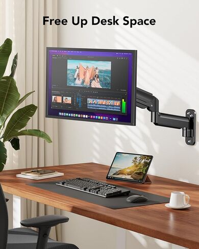 HUANUO Computer Monitor Wall Mount&HElectric Standing Desk in Saudi Arabia