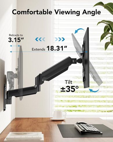 HUANUO Computer Monitor Wall Mount&HElectric Standing Desk in Saudi Arabia