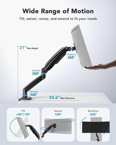 HUANUO Single Monitor Arm&Electric Standing Desk in Saudi Arabia