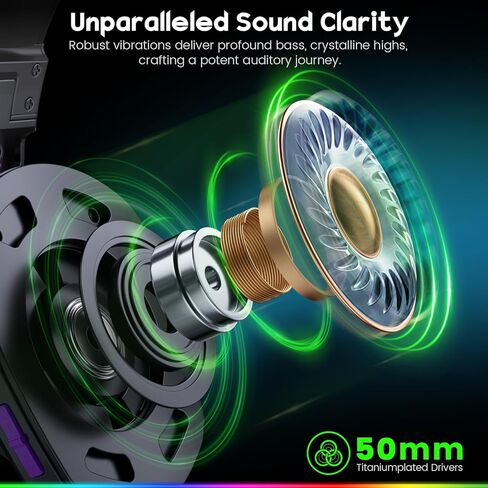 WESEARY Wireless Gaming Headset for PS5, PS4, PC, Switch & Mac, 20ms Ultra-Low Latency, 2.4GHz USB & Bluetooth 5.4 Gaming Headphones with Mic, 50H Battery Life, 3D Spatial Audio, Dynamic Lighting in Saudi Arabia