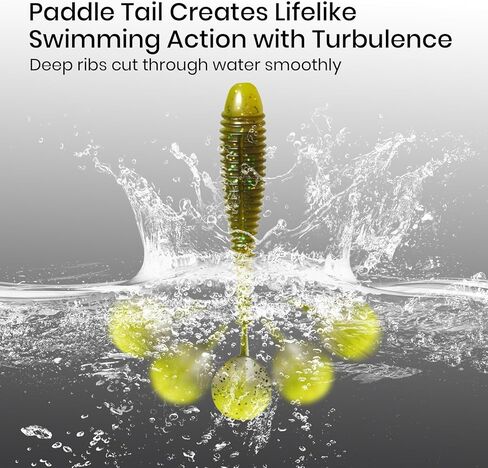 Pristis 35 pcs Paddle Tail Swimbaits, 3 inchs Fishing Soft Lures for Bass Crappie Walleye Trout, Durable Plastic Sinking Bait Swimmer Kit for Saltwater Freshwater Texas Carolina Fitness Rig in Saudi Arabia