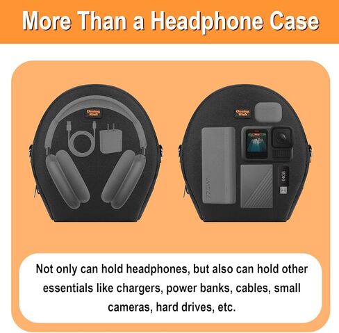Desing Wish Portable Headphone Storage Bag with Shoulder Strap Universal Headset Pouch for Most Over-Ear Headphones Oxford Cloth Soft Headphone Case Headset Travel Carrying Pouch (Black) in Saudi Arabia
