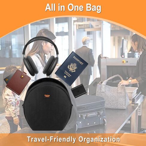 Desing Wish Portable Headphone Storage Bag with Shoulder Strap Universal Headset Pouch for Most Over-Ear Headphones Oxford Cloth Soft Headphone Case Headset Travel Carrying Pouch (Black) in Saudi Arabia