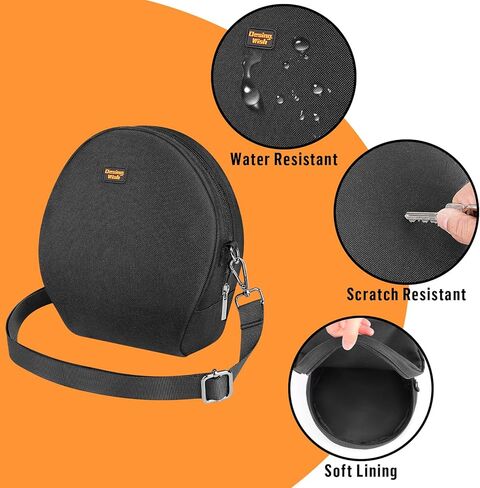 Desing Wish Portable Headphone Storage Bag with Shoulder Strap Universal Headset Pouch for Most Over-Ear Headphones Oxford Cloth Soft Headphone Case Headset Travel Carrying Pouch (Black) in Saudi Arabia