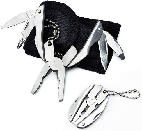 SPEEDWOX Micro Multitool Pliers 6 in 1 Keychain Size Mini Pocket Folding Knife with Screwdriver Wire Cutter for Camping Outdoor Hardware Stainless Steel Portable Nylon Sheath in Saudi Arabia