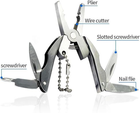 SPEEDWOX Micro Multitool Pliers 6 in 1 Keychain Size Mini Pocket Folding Knife with Screwdriver Wire Cutter for Camping Outdoor Hardware Stainless Steel Portable Nylon Sheath in Saudi Arabia
