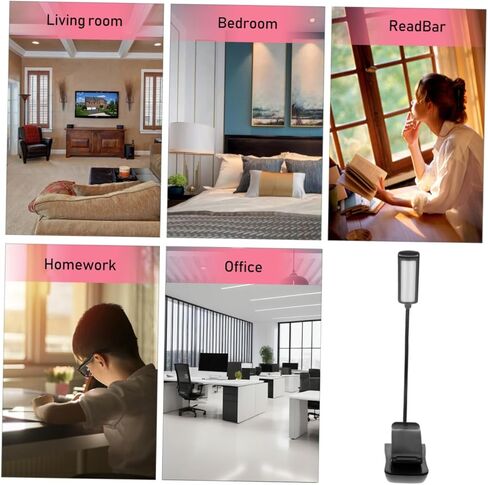مشبك مصباح قراءة LED قابل لإعادة الشحن من Homoyoyo، مصباح حامل موسيقى البيانو مع مشبك بجانب السرير، مصباح سطوع قابل للتعديل متعدد الوظائف للقراءة ونتائج الموسيقى in Saudi Arabia