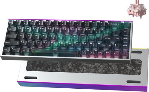 Hexgears MAG68 65% Mechanical Gaming Keyboard Wire, Magnetic Switch Hot-Swappable Keyboard, All-Aluminum Case, 16.8M RGB Backlit&Strip, Rapid Trigger, 8000Hz Polling Rate-Aurora in Kuwait