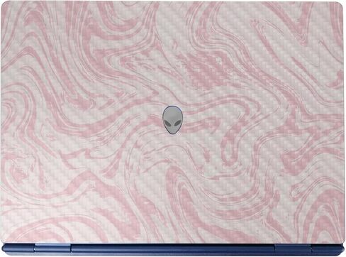 غلاف كمبيوتر محمول من ألياف الكربون متوافق مع Alienware 16/16X Aurora (2025) - ذهبي مزخرف - غطاء لاصق واقٍ ملتف من الفينيل 3M ممتاز - سهل التطبيق | صُنع في الولايات المتحدة الأمريكية بواسطة MightySkins in Kuwait