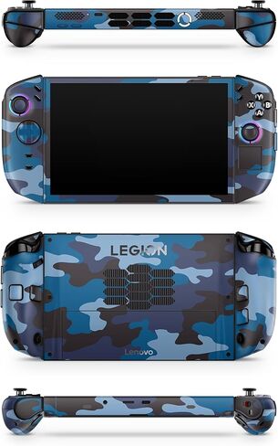 غلاف ZOOMHITSKINS للألعاب متوافق مع غلاف Lenovo Legion Go 2 2025، مموه أزرق، غلاف لاصق من الفينيل 3M، صنع في الولايات المتحدة الأمريكية in Saudi Arabia