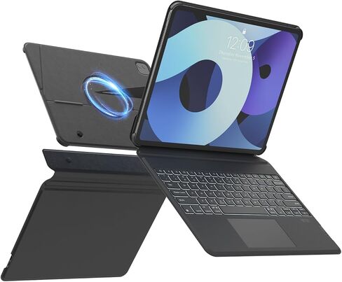 Nillkin Keyboard Case with Trackpad for iPad 10th Generation 2022 & 11th 2025, Bare Feel, Detachable 7 Colors Backlit Keyboard, 0-170° Adjustable Stand, Slim, Compatible for iPad 11 inch A16, Gray in Saudi Arabia