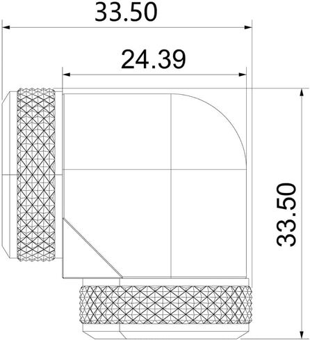 Bykski 16mm OD Rigid Tubing 90 Degree Fitting (CC-DB90L16-X) - Silver in Saudi Arabia