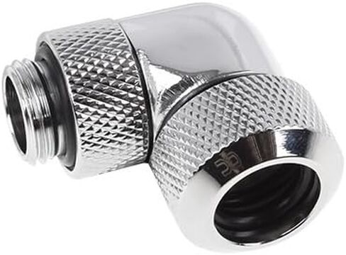 Alphacool 17392 Eiszapfen 13mm تركيب ضغط الأنبوب الصلب 90 درجة قابل للدوران G1/4 للأنابيب النحاسية (الأنابيب الصلبة أو الصلبة) - مخرش - تركيبات تبريد المياه من الكروم in Kuwait