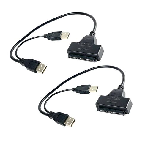 قطعتان من كابلات محول القرص الصلب الخارجي ATA إلى USB 3.0، خط بيانات محول محرك الأقراص SSD مقاس 2.5 بوصة مع مصدر طاقة USB لتوسيع تخزين الكمبيوتر المحمول وسطح المكتب in Kuwait