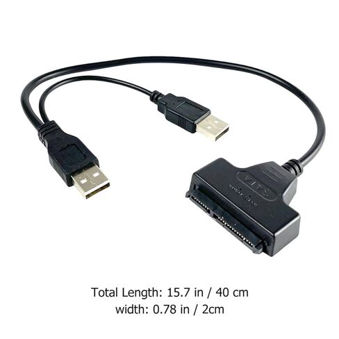 قطعتان من كابلات محول القرص الصلب الخارجي ATA إلى USB 3.0، خط بيانات محول محرك الأقراص SSD مقاس 2.5 بوصة مع مصدر طاقة USB لتوسيع تخزين الكمبيوتر المحمول وسطح المكتب in Kuwait