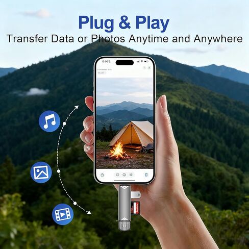 قارئ بطاقة SD 2 حزمة، محول بطاقة SD بفتحتين USB C إلى Micro SD، قارئ بطاقة الذاكرة لـ SD/Micro SD/SDHC/SDXC، متوافق مع MacBook Pro/Air، iPad، iPhone، Galaxy، Chromebook، Android in Kuwait